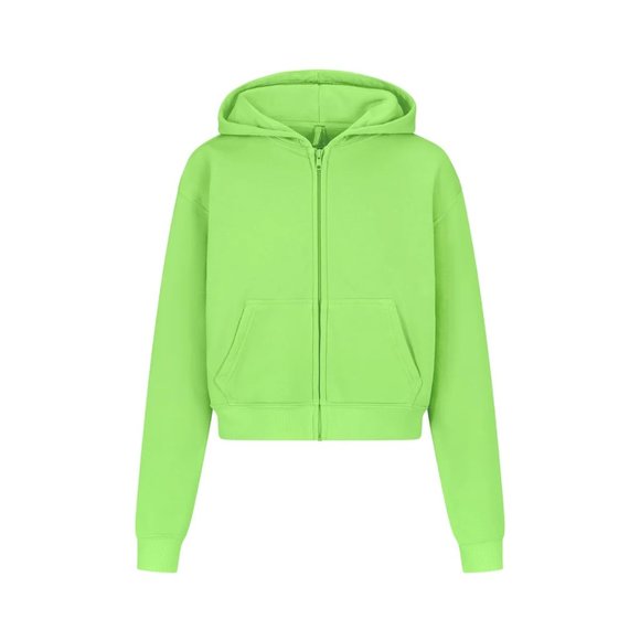 SKIMS Tops - Skims Light French Terry Zip Up Hoodie - Neon Green